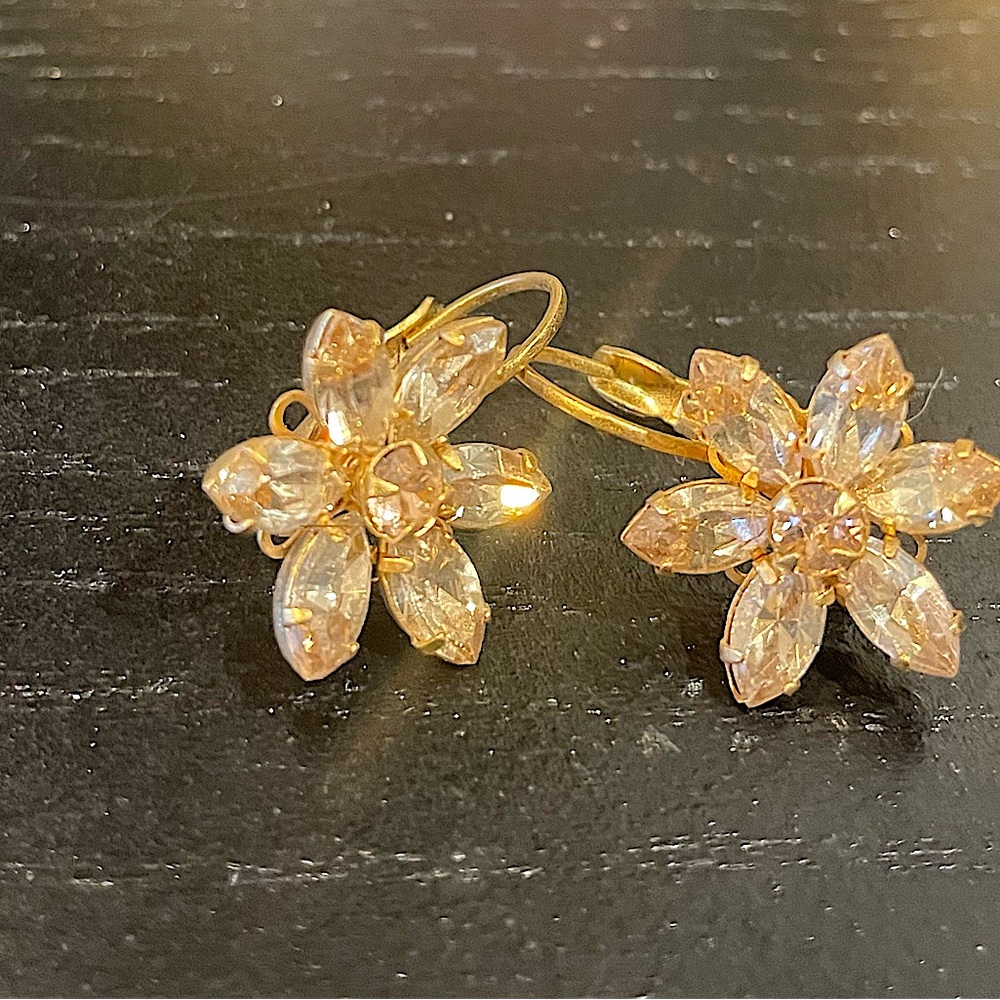 Liz Palacios’s Swarovski Crystal Lever-Back Earrings Champagne